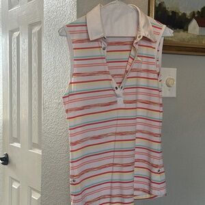 Ladies Puma striped golf shirt